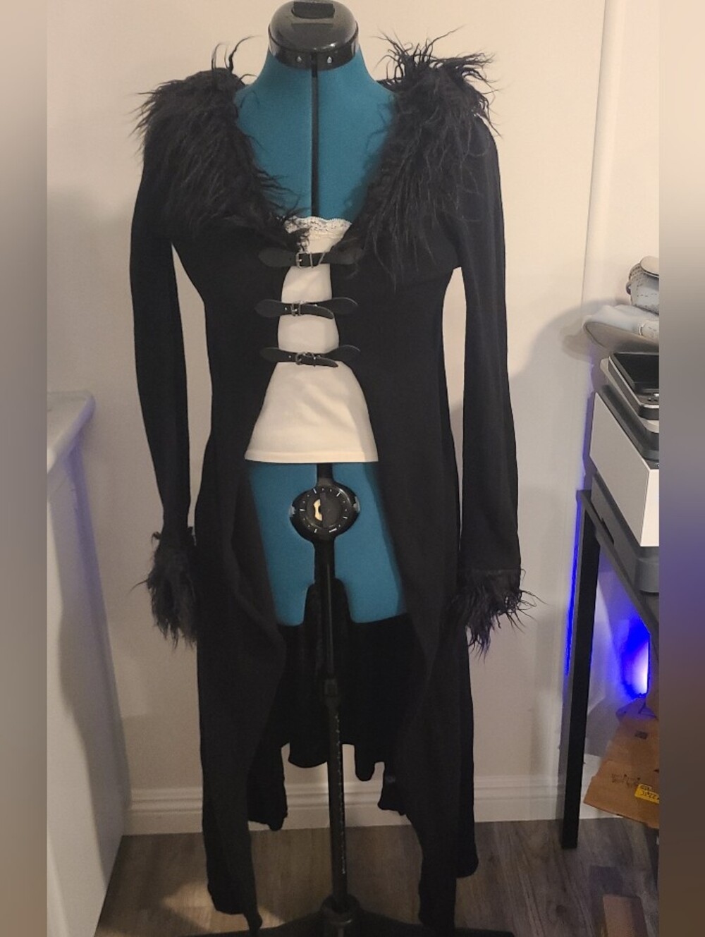 NWT - Dolls Kill - Widow - Off Day Knit Cardigan Gothic Long Black Duster, Small - Picture 4 of 10